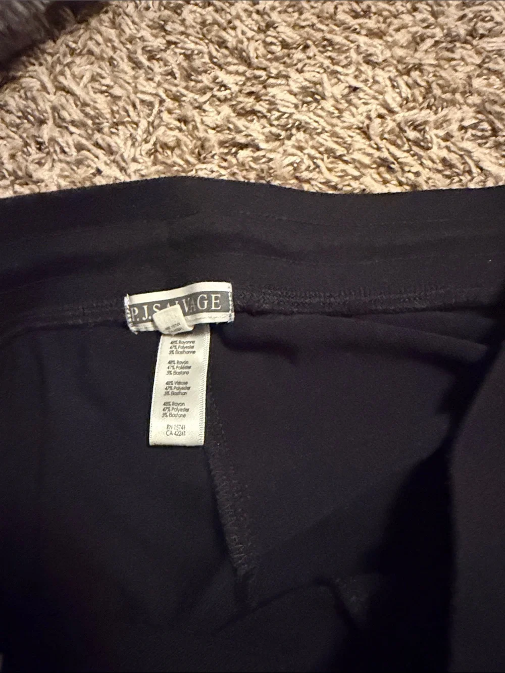 PJ Salvage Black Lounge Pants with White Stripe Accents